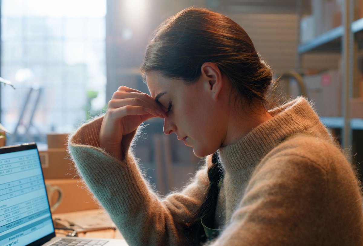 Business professional with stress